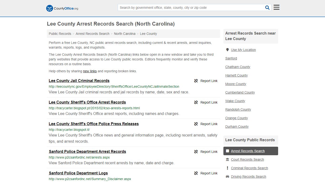 Arrest Records Search - Lee County, NC (Arrests & Mugshots) - County Office